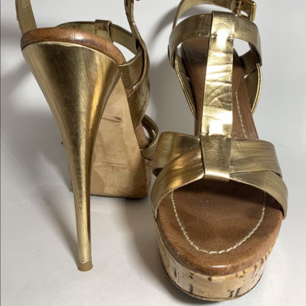MIU MIU gold sandals size 38 US 8